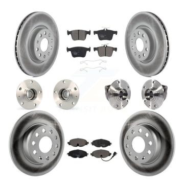Front Rear Hub Bearing Coated Brake Rotor And Pad Kit (10Pc) For Audi A3 Sportback e-tron KBB-113912