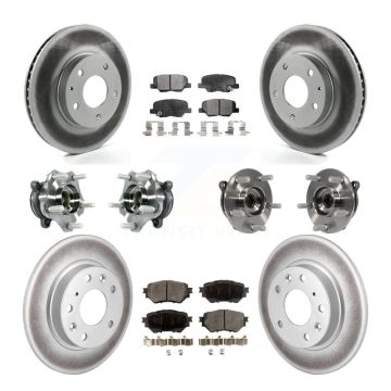 Front Rear Hub Bearings Coated Disc Brake Rotors And Pads Kit (10Pc) For Mazda 3 Sport KBB-113941