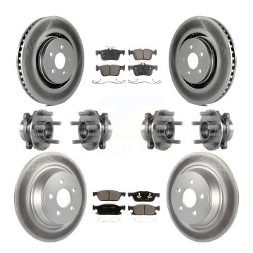 Front Rear Hub Bearing Coated Disc Brake Rotor Pad Kit (10Pc) For Lincoln Continental AWD KBB-113960