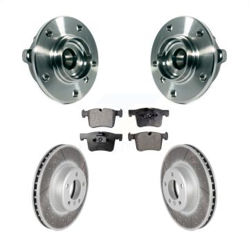 Front Hub Bearing Assembly Coated Disc Brake Rotors And Pads Kit For BMW 335i xDrive GT KBB-113977