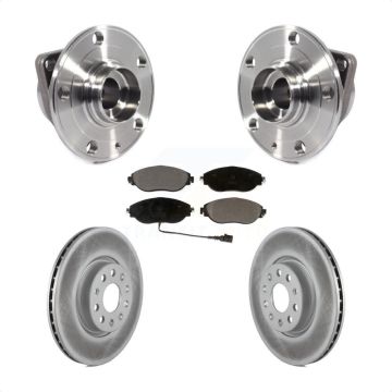 Front Hub Bearing Coat Brake Rotor Pad Kit For 15 Volkswagen GTI With Performance Package KBB-113980