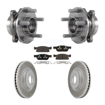 Front Hub Bearing Coat Brake Rotor Pads Kit For Ford Edge With 316mm Diameter KBB-113983