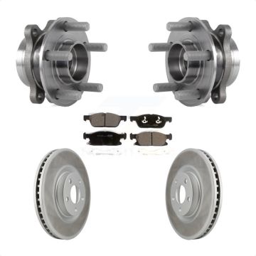 Front Hub Bearing Assembly Coated Disc Brake Rotors And Pads Kit For Lincoln Continental KBB-113984