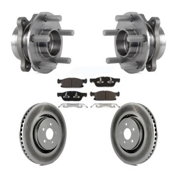Front Hub Bearing Assembly Coated Brake Rotor Pads Kit For Ford Edge Lincoln Nautilus MKX KBB-113985