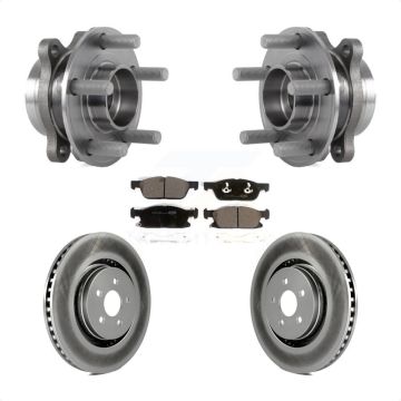 Front Hub Bearing Coated Disc Brake Rotor Pad Kit For Ford Fusion Lincoln MKZ Continental KBB-113986
