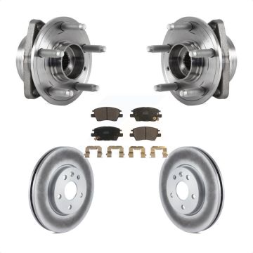 Front Hub Bearing Assembly Coated Brake Rotor & Pads Kit For Chevrolet Cruze Volt Bolt EV KBB-113987