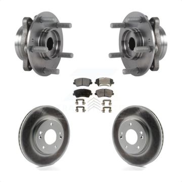 Front Hub Bearing Assembly Coated Brake Rotor And Pad Kit For Hyundai Veloster Elantra GT KBB-113994