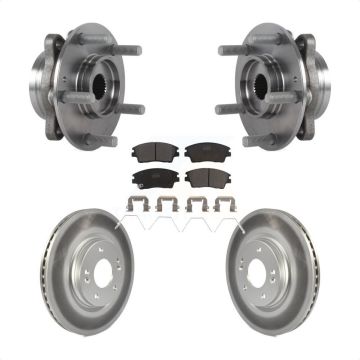 Front Hub Bearing Assembly Coated Brake Rotor Pads Kit For 2017-2020 Hyundai Elantra 1.6L KBB-113996