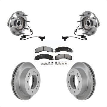 Front Hub Bearing Coat Brake Rotor Pad Kit For GMC Sierra 3500 HD Chevrolet Silverado 4WD KBB-114005