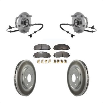 Front Hub Bearing Coated Brake Rotor Pads Kit For Chrysler Pacifica Grand Caravan Voyager KBB-114007