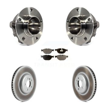Front Hub Bearing Assembly Coated Disc Brake Rotor And Pad Kit For BMW 750i 550i GT 750Li KBB-114009