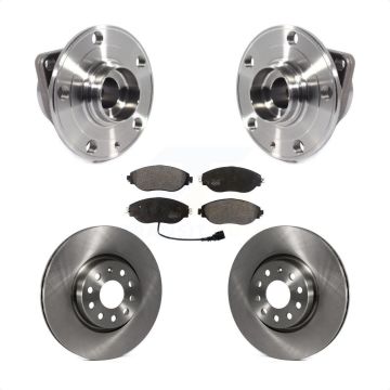 Front Hub Bearing Brake Rotor & Pads Kit For 2015 Volkswagen GTI With Performance Package KBB-114058