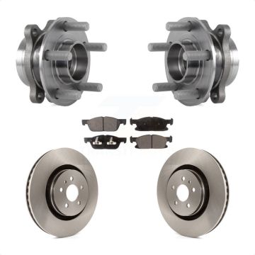 Front Hub Bearing Assembly Disc Brake Rotor & Pads Kit For Ford Edge Lincoln Nautilus MKX KBB-114063