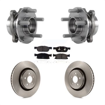 Front Hub Bearing Assembly Brake Rotor & Pads Kit For Ford Fusion Lincoln MKZ Continental KBB-114064