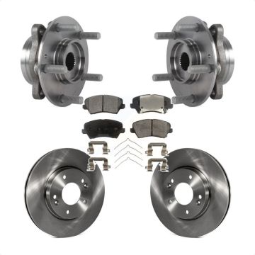 Front Hub Bearing Assembly Disc Brake Rotors And Pads Kit For Hyundai Veloster Elantra GT KBB-114072