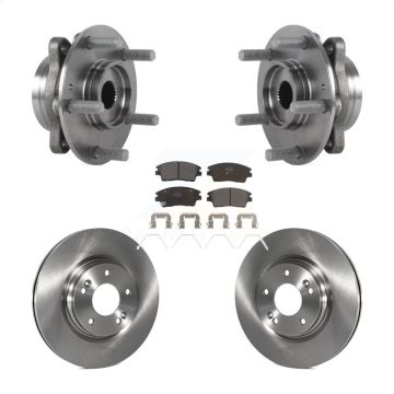 Front Hub Bearing Assembly Disc Brake Rotor & Pads Kit For 2017-2020 Hyundai Elantra 1.6L KBB-114074