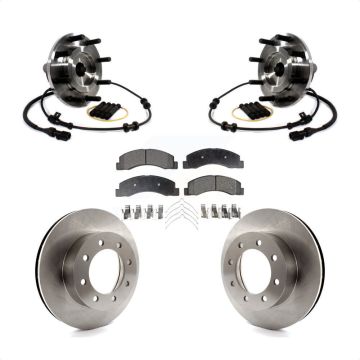 Front Hub Bearing Assembly Disc Brake Rotors And Pads Kit For Ford F-250 Super Duty RWD KBB-114083