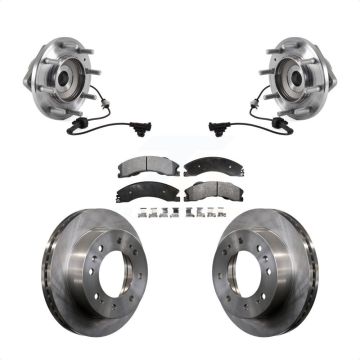 Front Hub Bearing Disc Brake Rotor Pad Kit For GMC Sierra 3500 HD Chevrolet Silverado 4WD KBB-114085