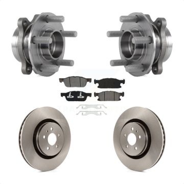 Front Hub Bearing Assembly Disc Brake Rotor & Pads Kit For Ford Edge Lincoln Nautilus MKX KBB-114103