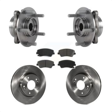 Front Hub Bearing Assembly Disc Brake Rotor And Semi-Metallic Pad Kit For Hyundai Elantra KBB-114108