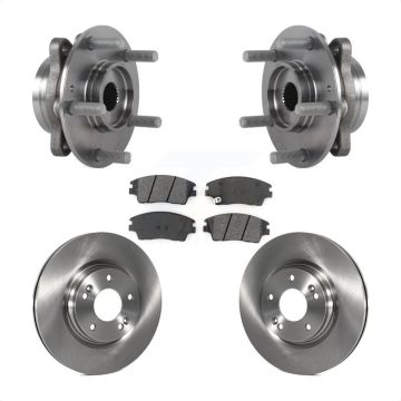 Front Hub Bearing Assembly Disc Brake Rotor & Pads Kit For 2017-2020 Hyundai Elantra 1.6L KBB-114109