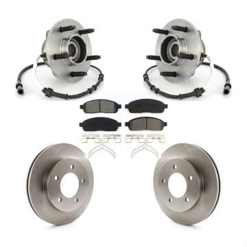 Front Hub Bearing Assembly Brake Rotor & Pad Kit For 2004 Ford F-150 4WD with 4-Wheel ABS KBB-114114