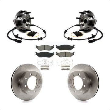 Front Hub Bearing Assembly Disc Brake Rotors And Pads Kit For Ford F-550 Super Duty F-450 KBB-114117