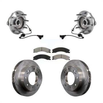 Front Hub Bearing Disc Brake Rotor Pad Kit For GMC Sierra 3500 HD Chevrolet Silverado 4WD KBB-114121