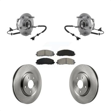 Front Hub Bearing Disc Brake Rotor & Pads Kit For Chrysler Pacifica Grand Caravan Voyager KBB-114122