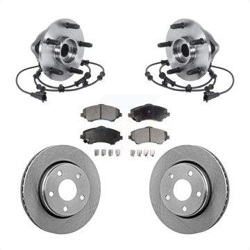 Front Hub Bearing Assembly Disc Brake Rotors And Ceramic Pads Kit For Jeep Wrangler JK KBB-114136