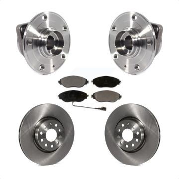 Front Hub Bearing Brake Rotor & Pads Kit For 2015 Volkswagen GTI With Performance Package KBB-114137
