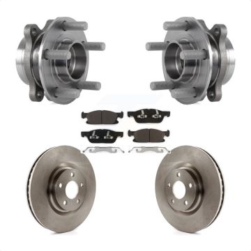 Front Hub Bearing Disc Brake Rotor Pads Kit For Ford Edge With 316mm Diameter KBB-114140