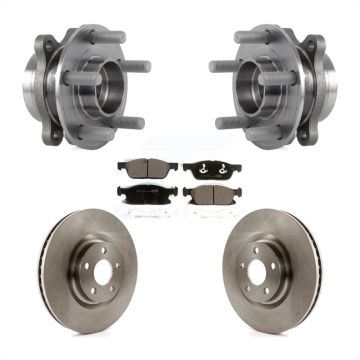 Front Hub Bearing Assembly Disc Brake Rotors And Ceramic Pads Kit For Lincoln Continental KBB-114141