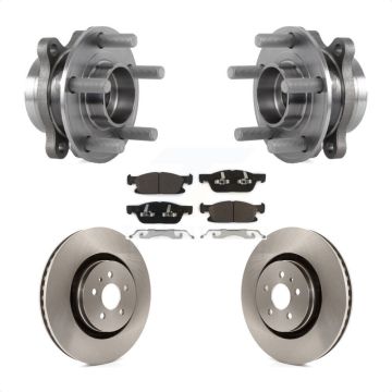 Front Hub Bearing Assembly Disc Brake Rotor & Pads Kit For Ford Edge Lincoln Nautilus MKX KBB-114142