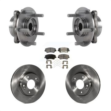 Front Hub Bearing Assembly Disc Brake Rotors And Pads Kit For Hyundai Veloster Elantra GT KBB-114151