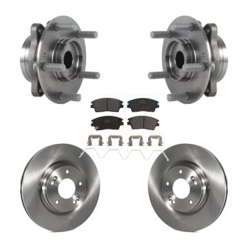 Front Hub Bearing Assembly Disc Brake Rotor & Pads Kit For 2017-2020 Hyundai Elantra 1.6L KBB-114153
