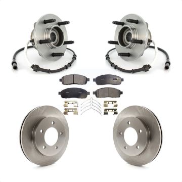 Front Hub Bearing Assembly Brake Rotor & Pad Kit For 2004 Ford F-150 4WD with 4-Wheel ABS KBB-114158