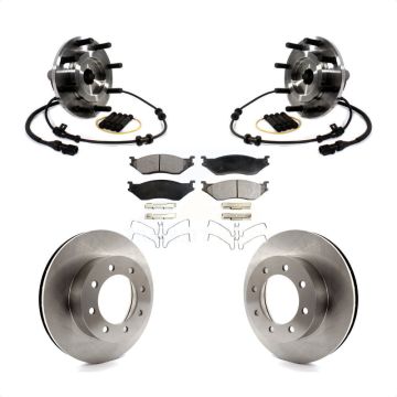 Front Hub Bearing Assembly Disc Brake Rotors And Pads Kit For Ford F-550 Super Duty F-450 KBB-114161
