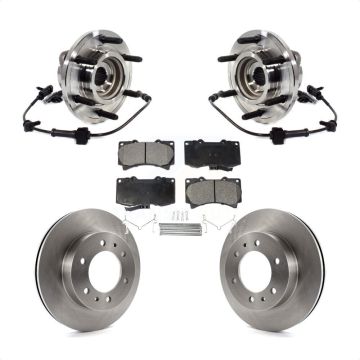 Front Hub Bearing Assembly Disc Brake Rotors And Pads Kit For 2009-2010 Hummer H3T H3 KBB-114164