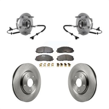 Front Hub Bearing Disc Brake Rotor & Pads Kit For Chrysler Pacifica Grand Caravan Voyager KBB-114167
