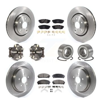 Front Rear Wheel Hub Bearing Disc Brake Rotor And Pad Kit (10Pc) For 2016 Lexus RX350 AWD KBB-114171