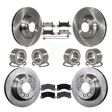 Front Rear Bearing Disc Brake Rotor And Semi-Metallic Pads Kit (10Pc) For Porsche Cayenne KBB-114191