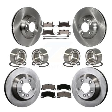 Front Rear Wheel Bearing Disc Brake Rotor And Ceramic Pads Kit (10Pc) For Porsche Cayenne KBB-114218