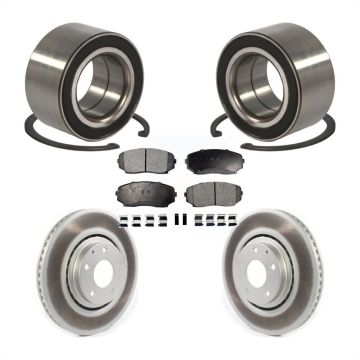 Front Wheel Bearing Coated Disc Brake Rotors And Pads Kit For 2016-2018 Mazda CX-9 KBB-114296