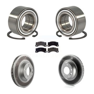 Front Wheel Bearing Coated Disc Brake Rotor And Semi-Metallic Pad Kit For Porsche Cayenne KBB-114313