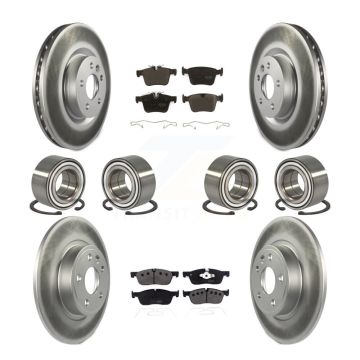 Front Rear Bearing Coated Brake Rotor Pad Kit (10Pc) For 15-17 Land Rover Discovery Sport KBB-114316