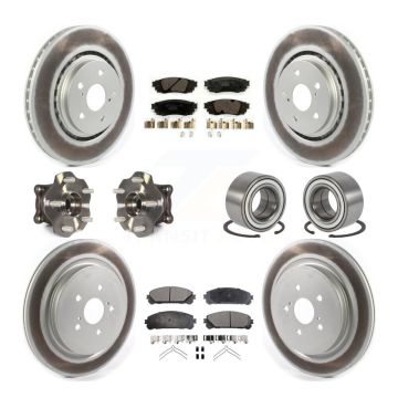 Front Rear Hub Bearing Coated Disc Brake Rotor & Pads Kit (10Pc) For 2016 Lexus RX350 AWD KBB-114337