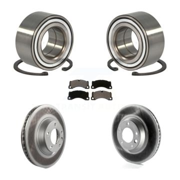 Front Wheel Bearing Coated Disc Brake Rotors And Ceramic Pads Kit For Porsche Cayenne KBB-114366