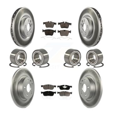 Front Rear Bearing Coated Brake Rotor Pad Kit (10Pc) For 15-17 Land Rover Discovery Sport KBB-114368