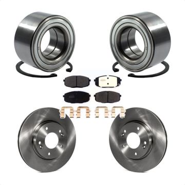 Front Wheel Bearing Disc Brake Rotors And Semi-Metallic Pads Kit For 2014-2016 Kia Soul KBB-114376